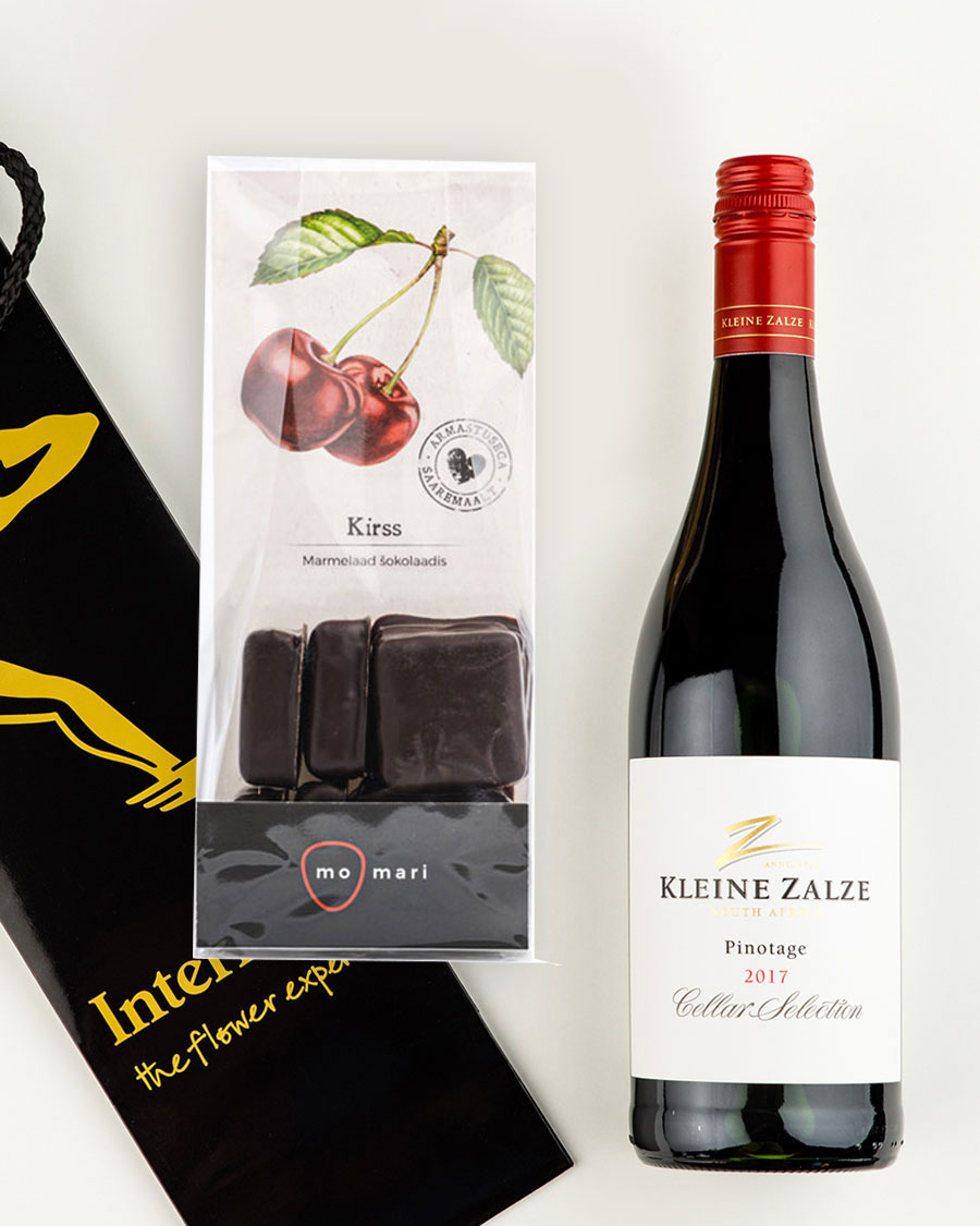 Kinkekott Kleine Zalze punase veini ja marmelaadidega